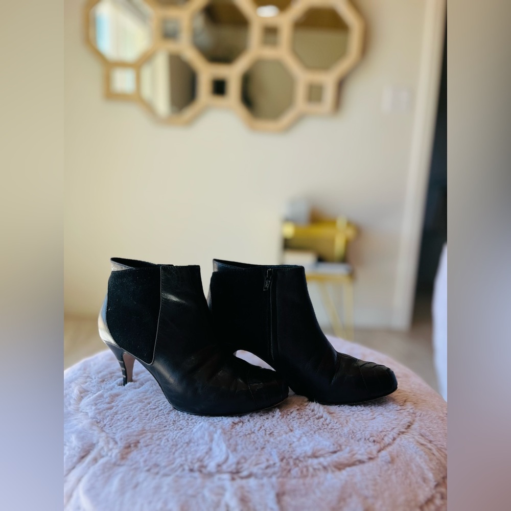 Diesel leather & suede black ankle boots